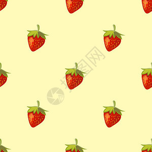红色矢量草莓无缝模式插图图片