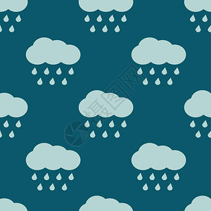 云和雨天无缝模式背景插图图片
