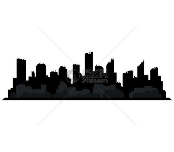 黑白城市天际线图片
