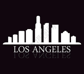 洛杉矶城市建筑剪影图片