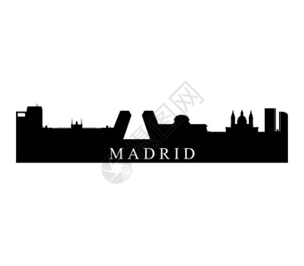 西班牙首都马德里城市建筑剪影图片