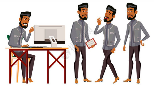 阿拉伯男子办公室工作人员形象合集图片