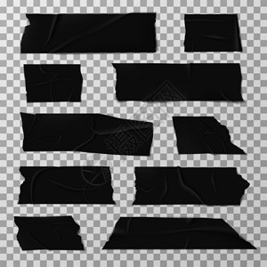 底面裂开黑色胶带插画