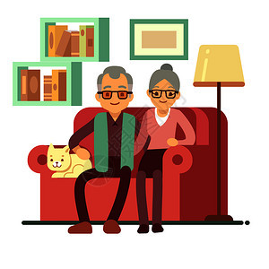 幸福家庭夫妻在家里沙发上图片