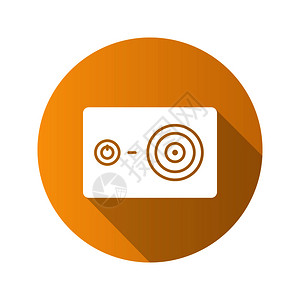 国画长幅高清action相机平面设计长阴影图标矢量光影符号相机平面设计