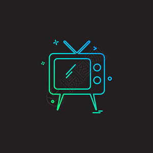 暴风tvtv图标设计矢量插画