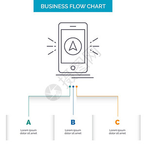 3个步骤的定位商务流程图设计图片