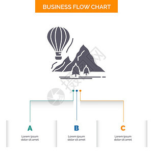 探索旅行山区露营气球商务流程图设计步骤图片