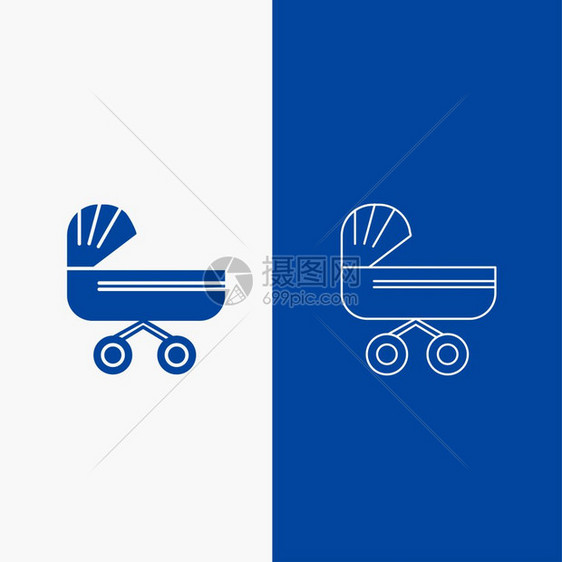 两种不同底色的婴儿车图片