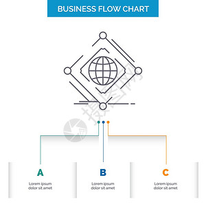 全球互联网络商务流程图设计图片