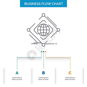 全球互联网络商务流程图设计图片
