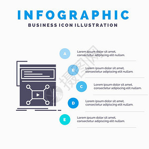 用于网站和演示的营销网页视频站信息图表模板图片