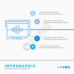 网站和演示文稿的音频率赫兹序列波信息图模板图片