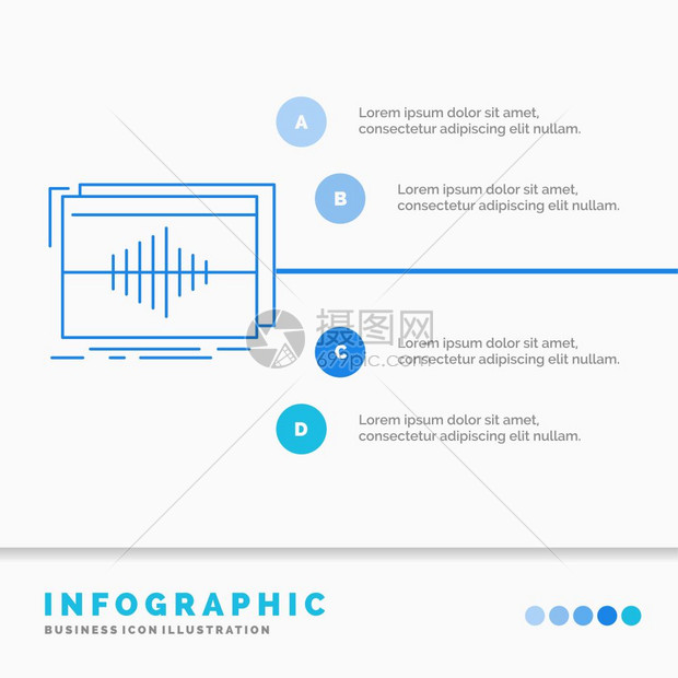 网站和演示文稿的音频率赫兹序列波信息图模板图片