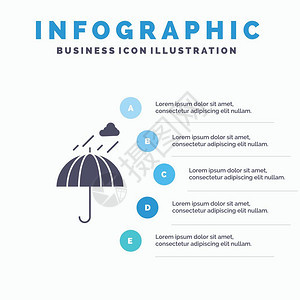 雨伞水安全天气信息图的网站和演示文稿模板图片