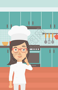 一名身着厨师服装的女人背景图片