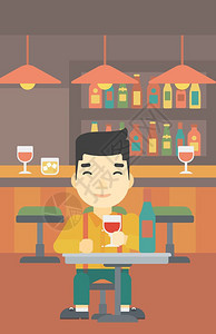 坐在酒吧喝酒的男人图片