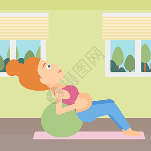 进行锻炼的年轻孕妇图片