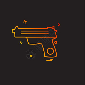 射击背景gun图标设计矢量插画