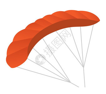 橘色滑翔翼降落伞矢量漫画插图图片