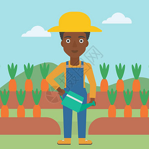 站在萝卜地里的男性非裔农夫图片