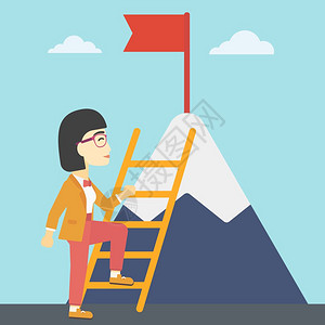 爬山 的人插画