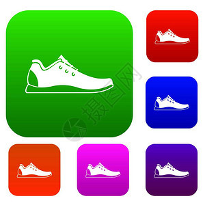 彩色运动鞋图标矢量设计元素图片