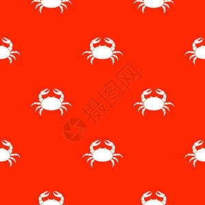 螃蟹红色图案背景矢量设计元素图片