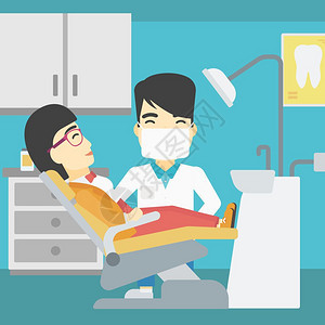 牙科诊所的病人和牙医图片