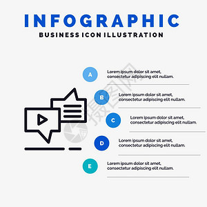 带有5步插图背景的语音线标图片