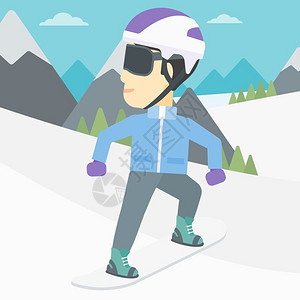 在雪山上滑雪的男子 图片