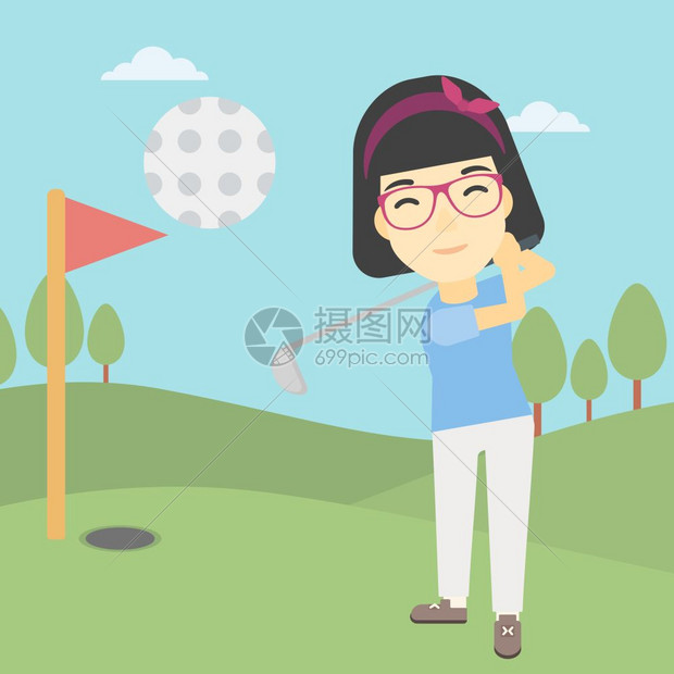 高尔夫球场的职业女高尔夫球员打的年轻女子矢量图插画图片下载 正版图片 摄图网 高尔夫球场的职业女高尔夫球员打的年轻女子矢量图插画图片下载 正版图片 摄图网