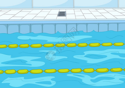 游泳池卡通背景矢量图图片