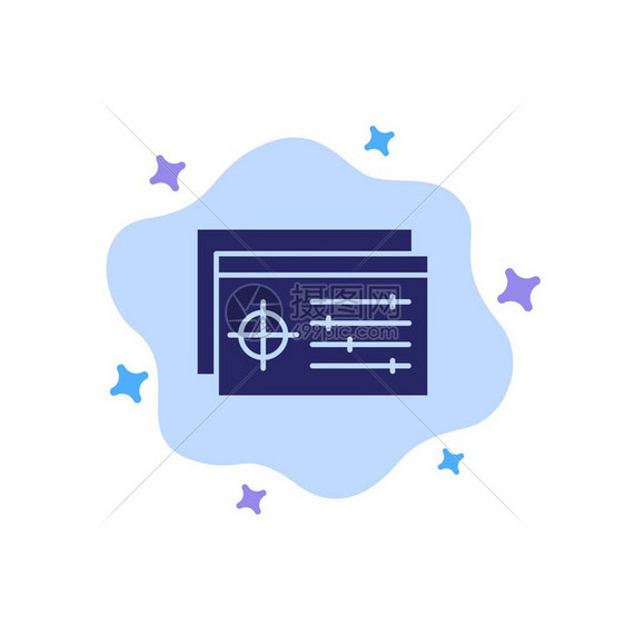 在抽象云背景上设置控制器目标对象蓝色图图片