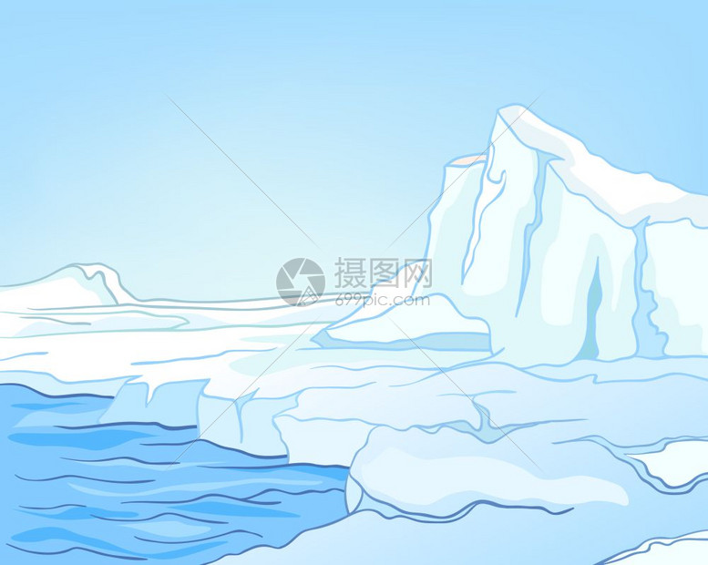 南极北极的冰山冰川海洋图片