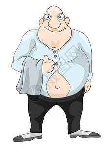 卡通人物胖子服务生图片