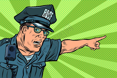 流行艺术愤怒的警察图片