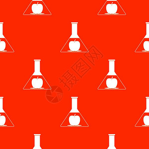 苹果试验瓶红色重复图案矢量设计元素图片