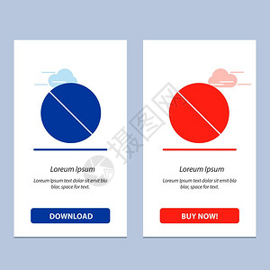 商业海报设计取消禁止的蓝色和红下载并购买网络部件卡模板插画