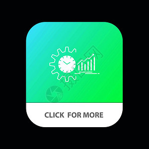 图表分析市场时间表趋势移动应用程序按钮以及机器人和iosglyph版本图片