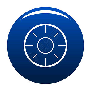 塑料纸反光白色背景上孤立的反光图标矢量蓝色圆插画