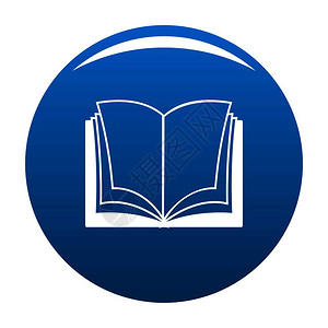 书店背景白背景上孤立的字典书本图标矢量蓝色圆bok字典图标蓝色矢量