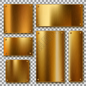 金属板黄色板闪亮铜板矢量元素图片