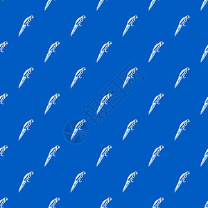 鹦鹉无缝蓝色图案矢量设计元素图片