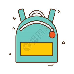 办公室设计学校书包图标设计矢量插画