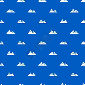 山峰无缝蓝色图案矢量设计元素图片