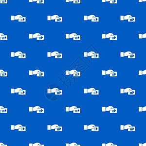 手拿停车罚单无缝蓝色图案矢量设计元素图片