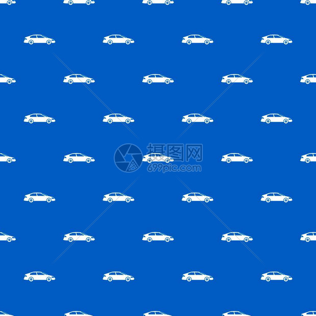 蓝色无缝小汽车几何图示图片