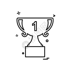 冠军冠军奖杯图标设计矢量插画