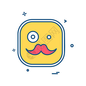 emoji胡子图标设计矢量图片素材